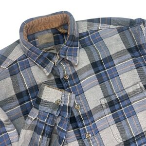 Y2K Mens Flannel Long Sleeve Sz-XL Tall Plaid Grunge Preppy Oversized Skater